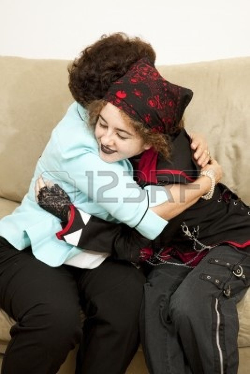 6713390-goth-teen-girl-gives-her-mother-a-hug--bandana-is-generic-not-brand-name-or-trademarked
