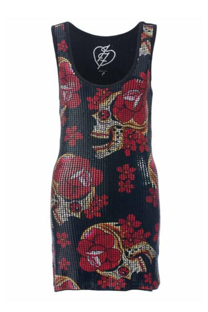 Siesta Skull Sequined Black Dress (by Iron Fist)