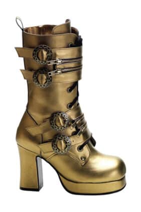 Womens Gothika-100 Gold Boots (by Demonia)