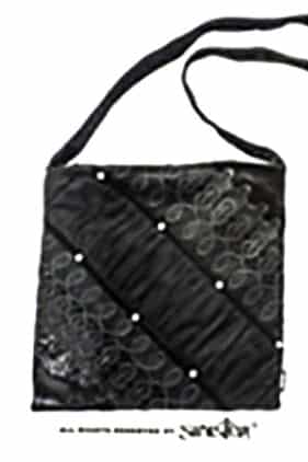 Womens Black Velvet Evening Bag (by Sinister)