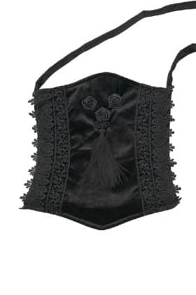 Womens Gothic Black Velvet Evening Bag (by Sinister)