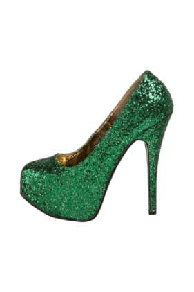 Womens Green Glitter Teeze 06 Shoes