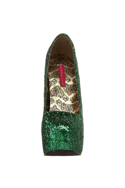 Womens Green Glitter Teeze 06 Shoes