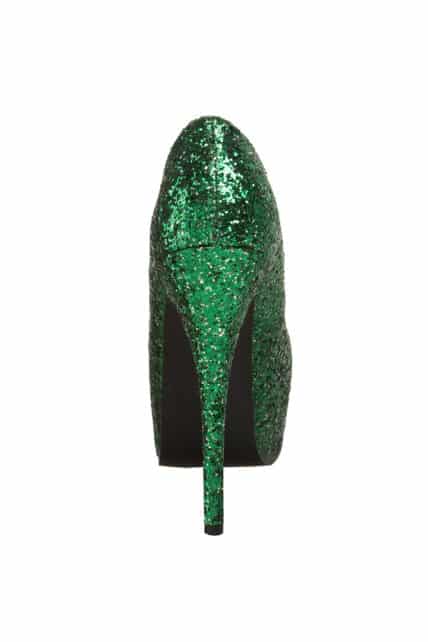 Womens Green Glitter Teeze 06 Shoes